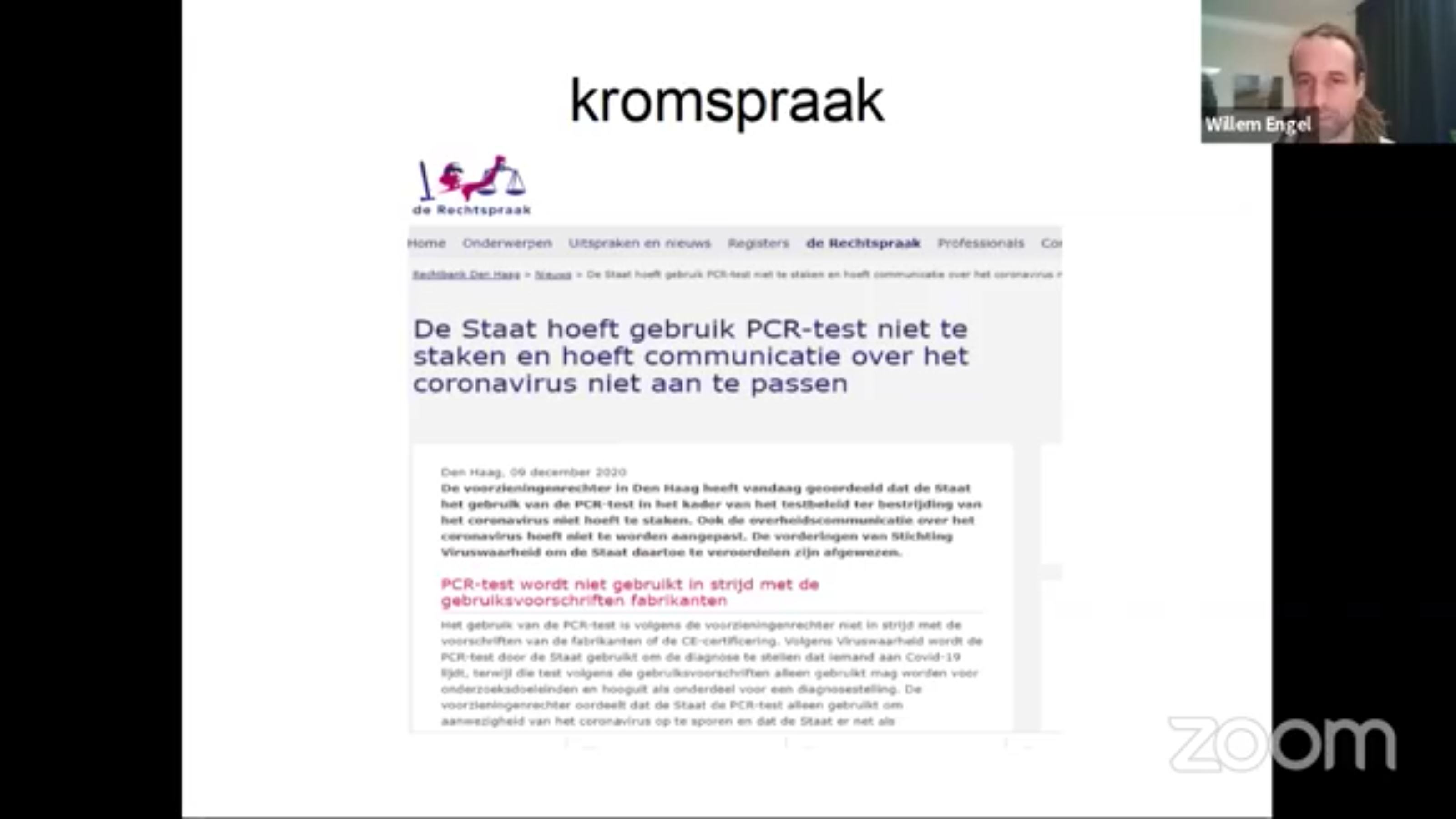 2020 12 09 Live Update Onderwerpen Testen PCR rechtszaak vaccin verzet media demonstratie