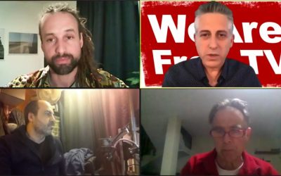 Willem Engel met tv-maker Michael Bloom en professioneel onruststoker Haim uit Israël